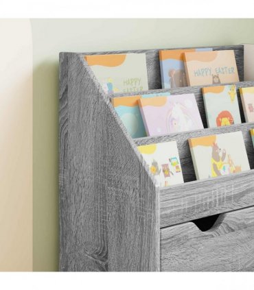 vidaXL Kids Bookshelf Grey Sonoma 60 x 29.5 x 69 cm Engineered Wood
