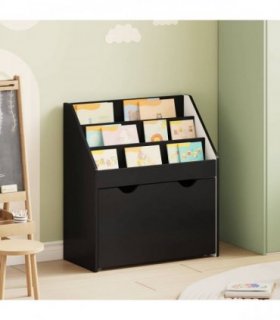 vidaXL Kids Bookshelf Black 60 x 29.5 x 69 cm Engineered Wood