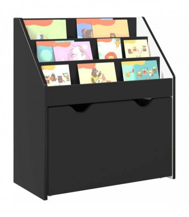 vidaXL Kids Bookshelf Black 60 x 29.5 x 69 cm Engineered Wood