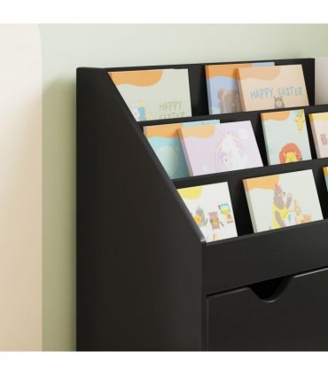 vidaXL Kids Bookshelf Black 60 x 29.5 x 69 cm Engineered Wood
