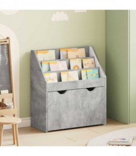 vidaXL Kids Bookshelf Concrete Grey 60 x 29.5 x 69 cm Engineered Wood
