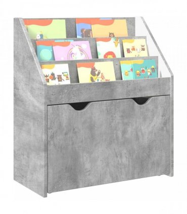 vidaXL Kids Bookshelf Concrete Grey 60 x 29.5 x 69 cm Engineered Wood