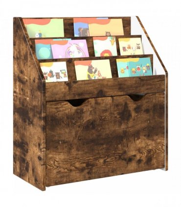 vidaXL Kids Bookshelf Smoked Oak 60 x 29.5 x 69 cm Engineered Wood