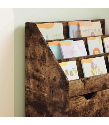 vidaXL Kids Bookshelf Smoked Oak 60 x 29.5 x 69 cm Engineered Wood