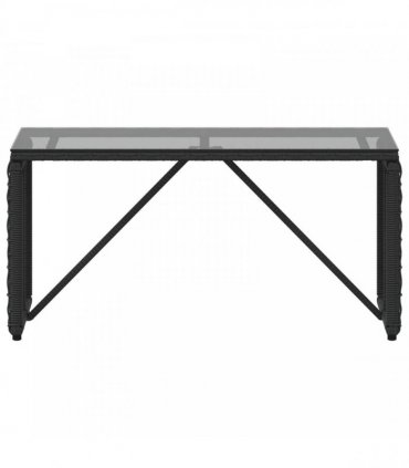 vidaXL Outdoor Table Black 80 x 40 x 40 cm PE Rattan and Glass