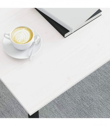 vidaXL Coffee Table White 100 x 100 x 45 cm Solid Pine Wood
