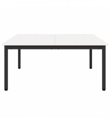 vidaXL Coffee Table White 100 x 100 x 45 cm Solid Pine Wood
