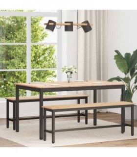 vidaXL Dining Table Natural 150 x 90 x 75 cm Solid Pine Wood