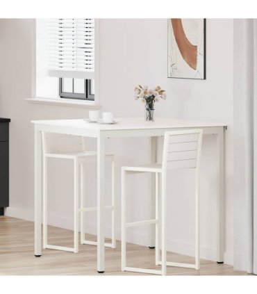 vidaXL Bar Table White 110 x 110 x 105 cm Solid Pine Wood