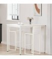 vidaXL Bar Table White 110 x 110 x 105 cm Solid Pine Wood