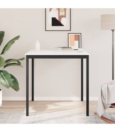 vidaXL Bar Table White 110 x 110 x 105 cm Solid Pine Wood