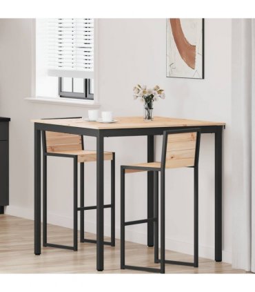 vidaXL Bar Table Natural 110 x 110 x 105 cm Solid Pine Wood