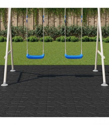 vidaXL Stepping Stone 6 pcs Black 40.5 x 40.5 x 2 cm Rubber