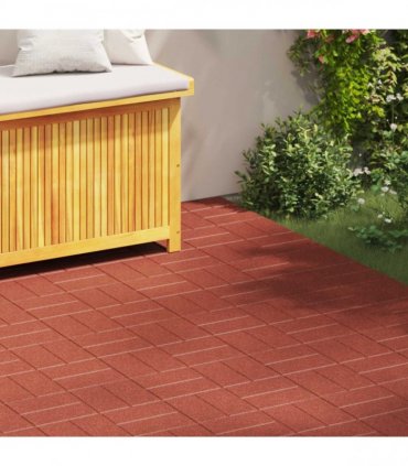 vidaXL Stepping Stone 6 pcs Red 40.5 x 40.5 x 2 cm Rubber