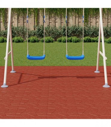 vidaXL Stepping Stone 6 pcs Red 40.5 x 40.5 x 2 cm Rubber