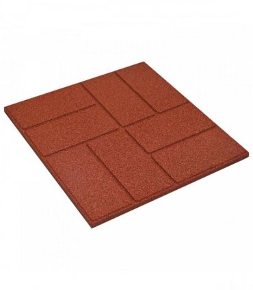 vidaXL Stepping Stone 6 pcs Red 40.5 x 40.5 x 2 cm Rubber