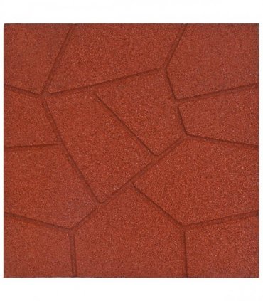 vidaXL Stepping Stone 6 pcs Red 40.5 x 40.5 x 2 cm Rubber