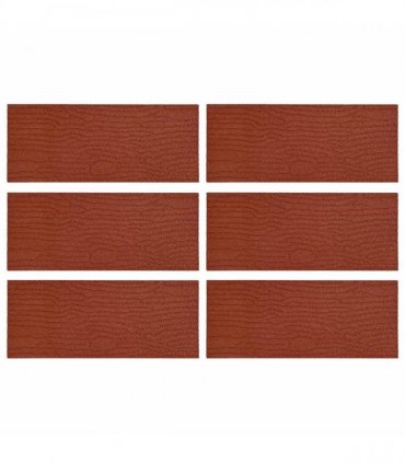 vidaXL Stepping Stone 6 pcs Red 60.5 x 25 x 2 cm Rubber