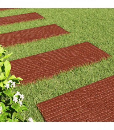 vidaXL Stepping Stone 6 pcs Red 60.5 x 25 x 2 cm Rubber