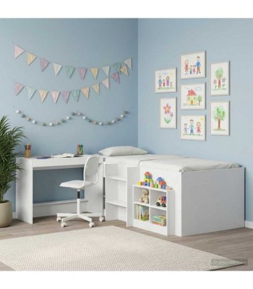 vidaXL Bed Desk White Engineered Wood 100 x 45 x 75 cm