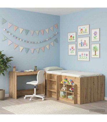 vidaXL Bed Desk Artisan Oak Engineered Wood 100 x 45 x 75 cm
