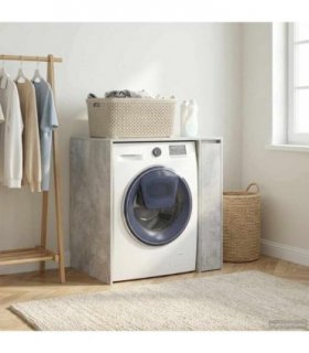 vidaXL Wash Machine Cabinet Concrete 87 x 60 x 89 cm Engineered wood — Colour: Concrete grey