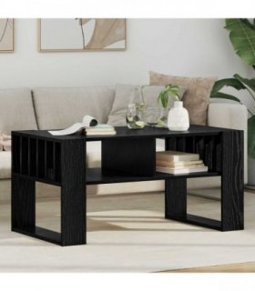 vidaXL Coffee Table Black Oak 92 x 49.5 x 45 cm Engineered Wood