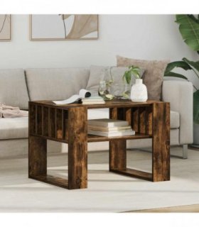 vidaXL Coffee Table Smoked Oak 66 x 49.5 x 45 cm Engineered Wood