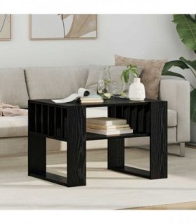 vidaXL Coffee Table Black Oak 66 x 49.5 x 45 cm Engineered Wood