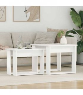vidaXL Coffee Table Set 2 pcs White Engineered Wood