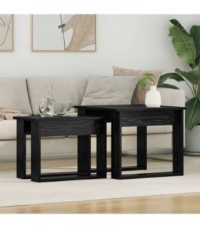vidaXL Coffee Table Set 2 pcs Black Oak Engineered Wood