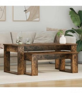 vidaXL Coffee Table Set 2 pcs Smoked Oak Engineered Wood — V0672068376