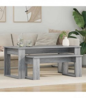 vidaXL Coffee Table Set 2 pcs Grey Sonoma Engineered Wood — V0672068377