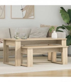 vidaXL Coffee Table Set 2 pcs Sonoma Oak Engineered Wood — V0672068380