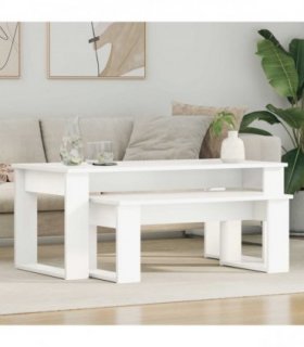 vidaXL Coffee Table Set 2 pcs White Engineered Wood — V0672068382