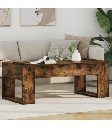 vidaXL Coffee Table Smoked Oak 110 x 50 x 41 cm Engineered Wood