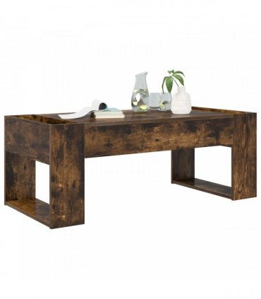 vidaXL Coffee Table Smoked Oak 110 x 50 x 41 cm Engineered Wood