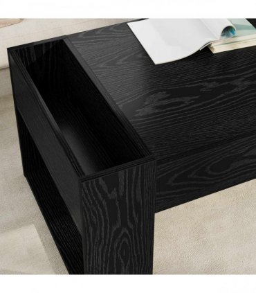 vidaXL Coffee Table Black Oak 110 x 50 x 41 cm Engineered Wood