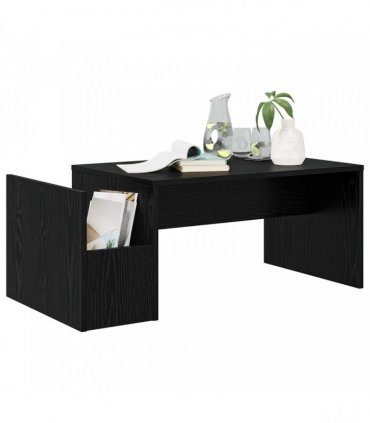 vidaXL Coffee Table Black Oak 90 x 45 x 35 cm Engineered Wood — V0672068418