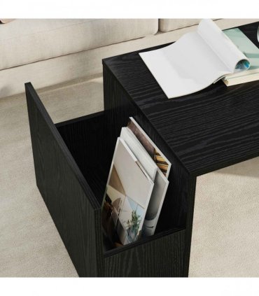 vidaXL Coffee Table Black Oak 90 x 45 x 35 cm Engineered Wood — V0672068418