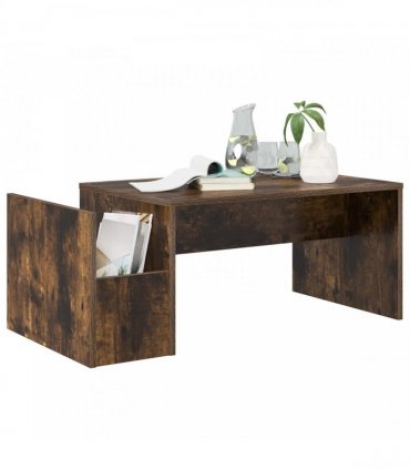 vidaXL Coffee Table Smoked Oak 90 x 45 x 35 cm Engineered Wood