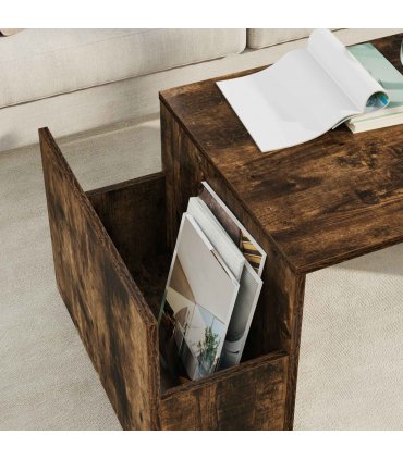 vidaXL Coffee Table Smoked Oak 90 x 45 x 35 cm Engineered Wood