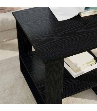 vidaXL Coffee Table Black Oak 51 x 50 x 50 cm Engineered Wood