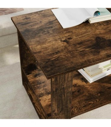 vidaXL Coffee Table Smoked Oak 72 x 50 x 50 cm Engineered Wood