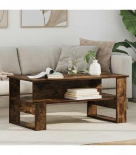 vidaXL Coffee Table Smoked Oak 90 x 50 x 40 cm Engineered Wood
