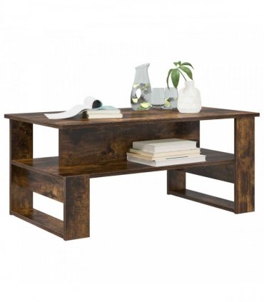 vidaXL Coffee Table Smoked Oak 90 x 50 x 40 cm Engineered Wood