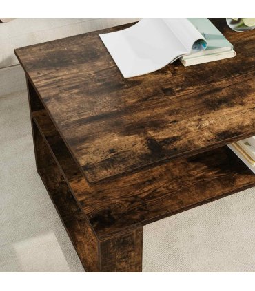 vidaXL Coffee Table Smoked Oak 90 x 50 x 40 cm Engineered Wood