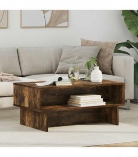 vidaXL Coffee Table Smoked Oak 80 x 46 x 35 cm Engineered Wood