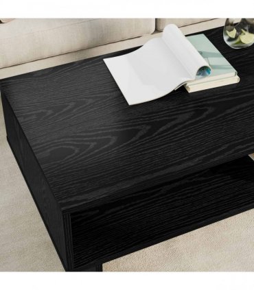 vidaXL Coffee Table Black Oak 100 x 46 x 35 cm Engineered Wood