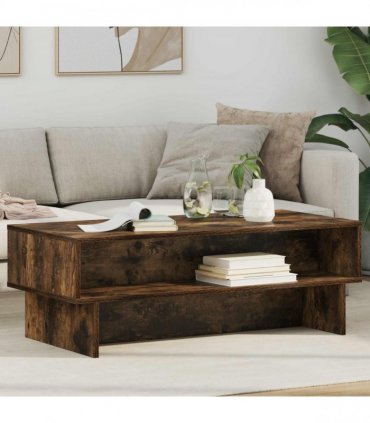 vidaXL Coffee Table Smoked Oak 100 x 46 x 35 cm Engineered Wood
